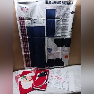 Fabric Panels/ Hang Around Snowman & Countdown To Christmas/ Cut & Sew Craft